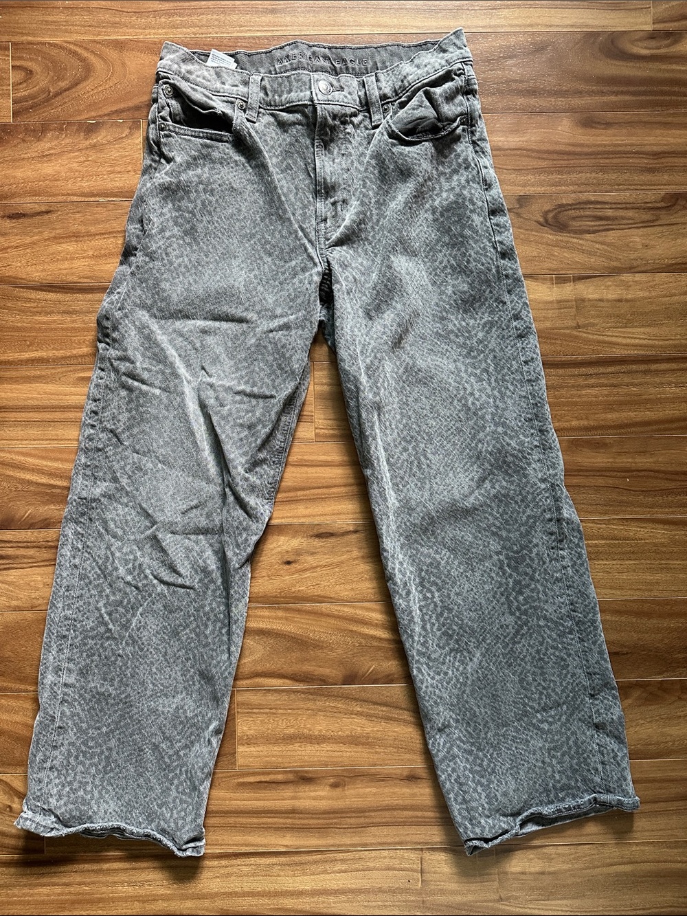 American Eagle Outfitters Gray Washed Straight Leg Jeans